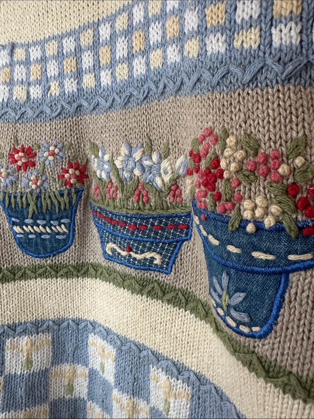 Vintage Koret City Blues Floral Cottagecore Sweater Vest Size M - Picture 5 of 12